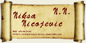 Nikša Nicojević vizit kartica